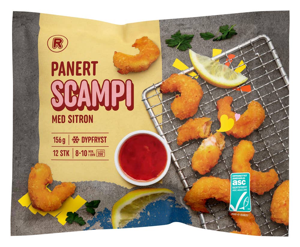 R Panert scampi med sitron 12 stk