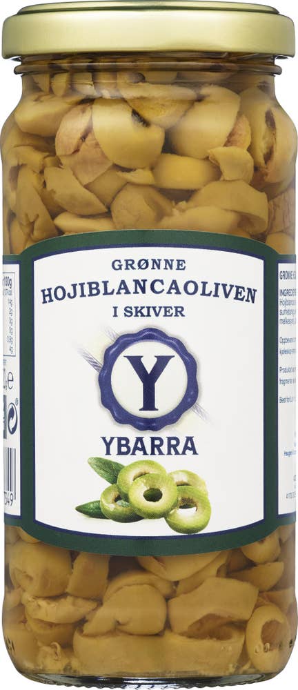Ybarra Grønne Hojiblancaoliven i skiver