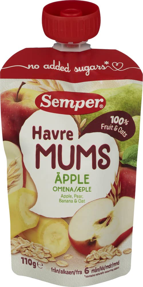 Semper Fruktmums eple og havre Fra 6 mnd