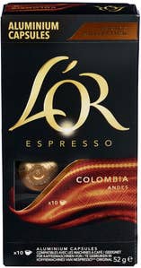 L'Or Colombia Espresso Intensitet 8, kaffekaplser, 10 stk