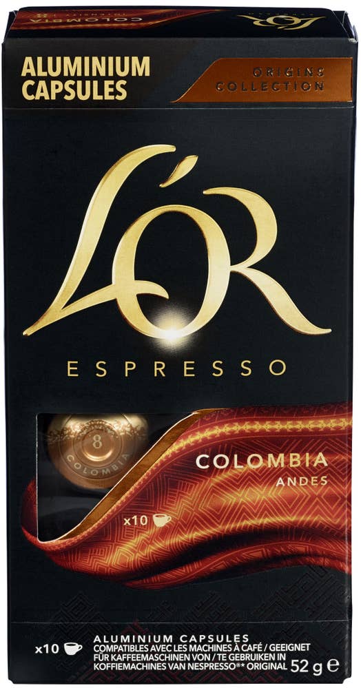 L'Or Colombia Espresso Intensitet 8, kaffekaplser, 10 stk