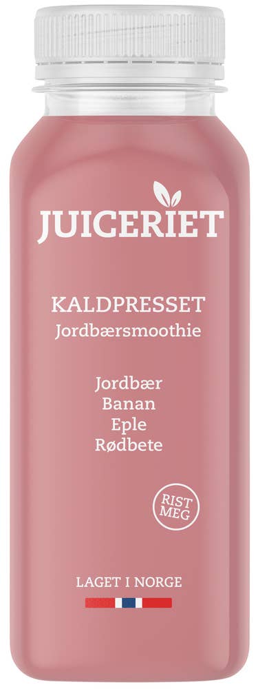 Juiceriet Kaldpresset Jordbærsmoothie Jordbær, banan, eple & rødbete