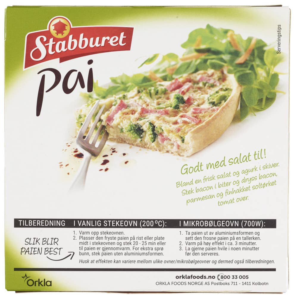 Stabburet Bacon og brokkolipai Liten