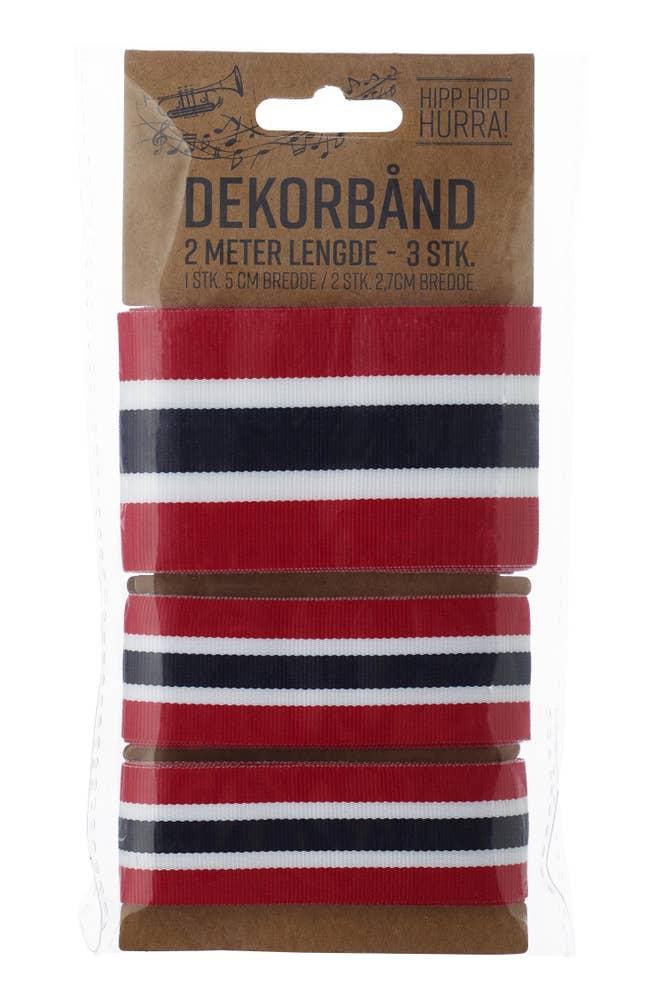 Dekorasjonsbånd til 17. Mai 3 pk