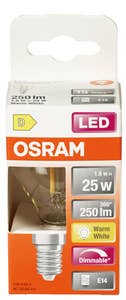 Osram Klar LED-lyspære E14 Dimbar, 25 W, 250 lm