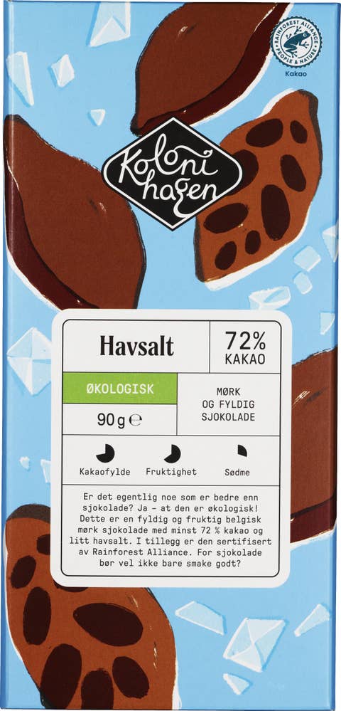 Kolonihagen Økologisk mørk sjokolade med havsalt