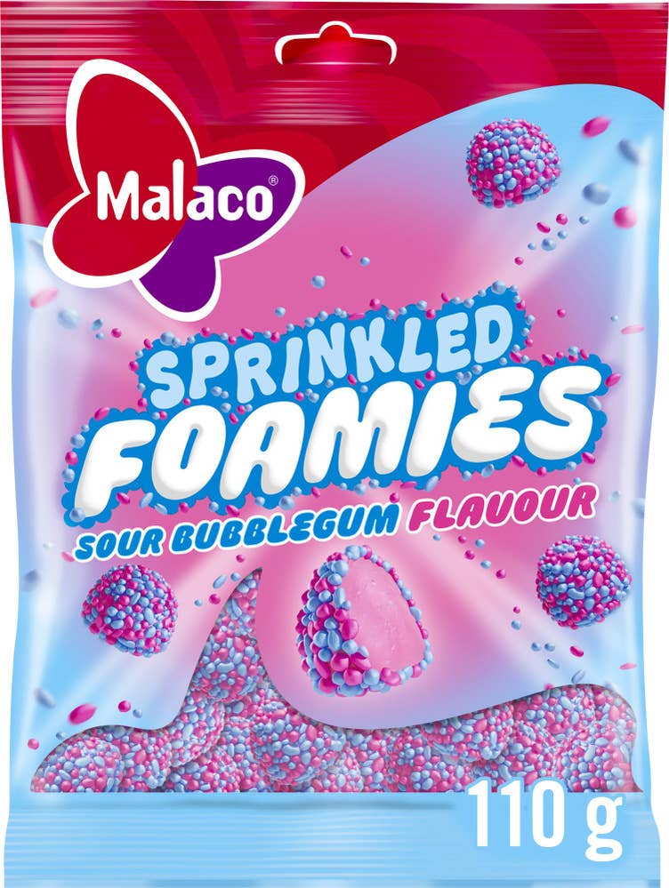 Sprinkled foamies bubblegum 110 g