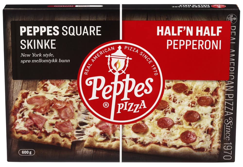 Peppes Pizza Square Half`n Half Skinke & pepperoni