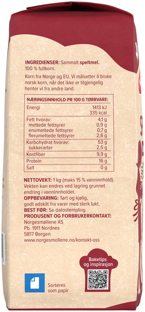 Norgesmøllene Sammalt speltmel