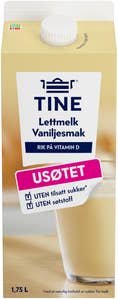 TINE Lettmelk med vaniljesmak Uten tilsatt sukker