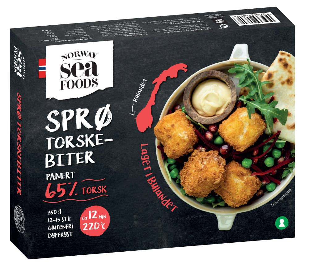 Lerøy Norway Seafoods Sprø torskebiter 65% Torsk