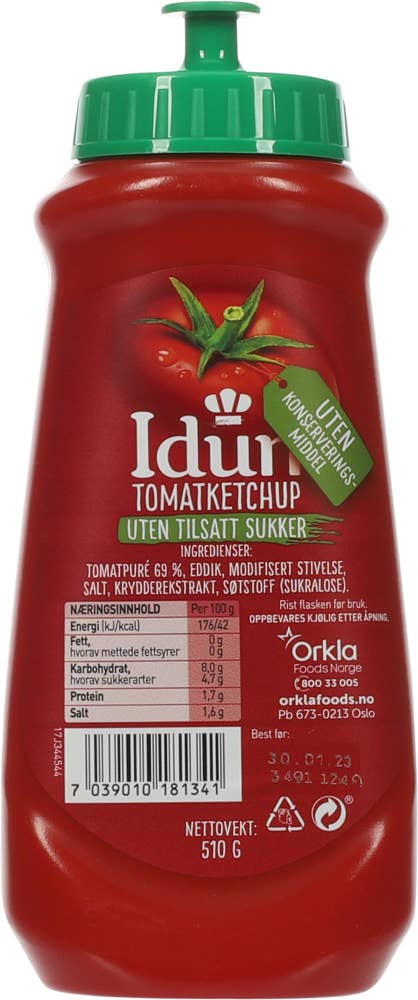 Idun Tomatketchup Uten tilsatt sukker