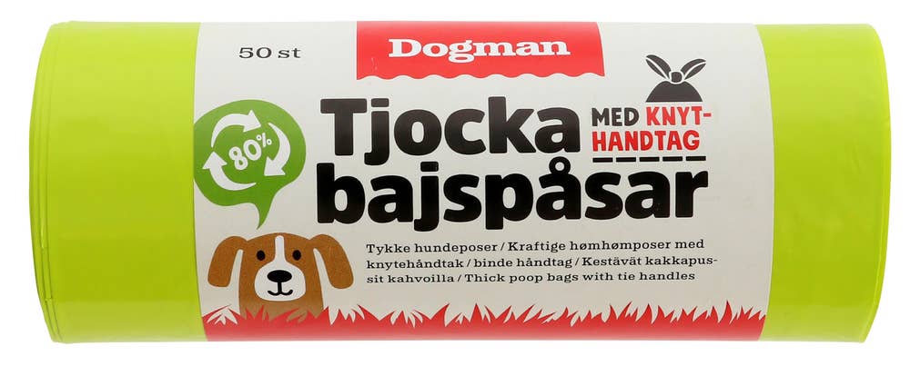 Dogman Tykke hundeposer med knytehåntak Lime