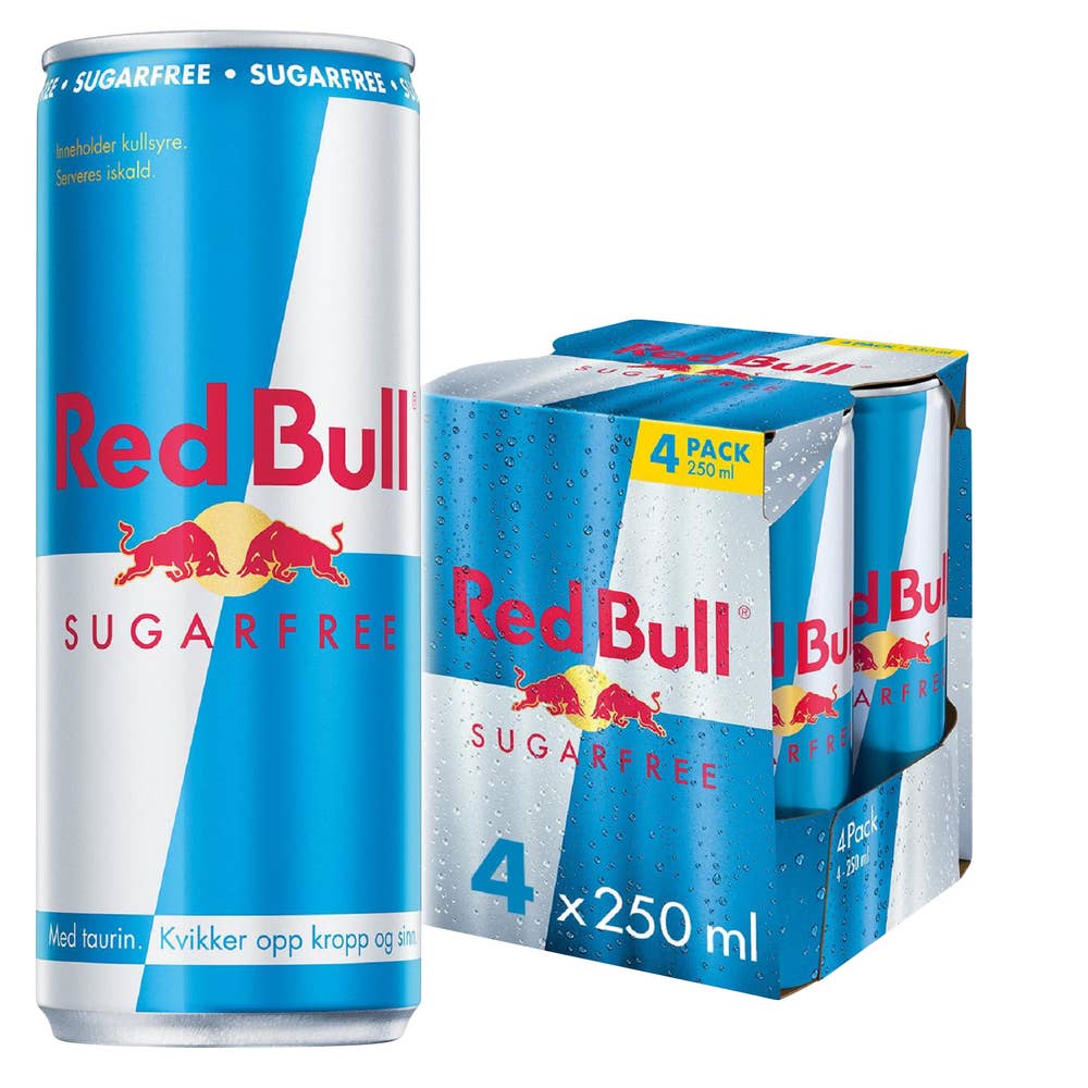 Red-Bull Red Bull Energidrikk Sukkerfri 4x250 ml