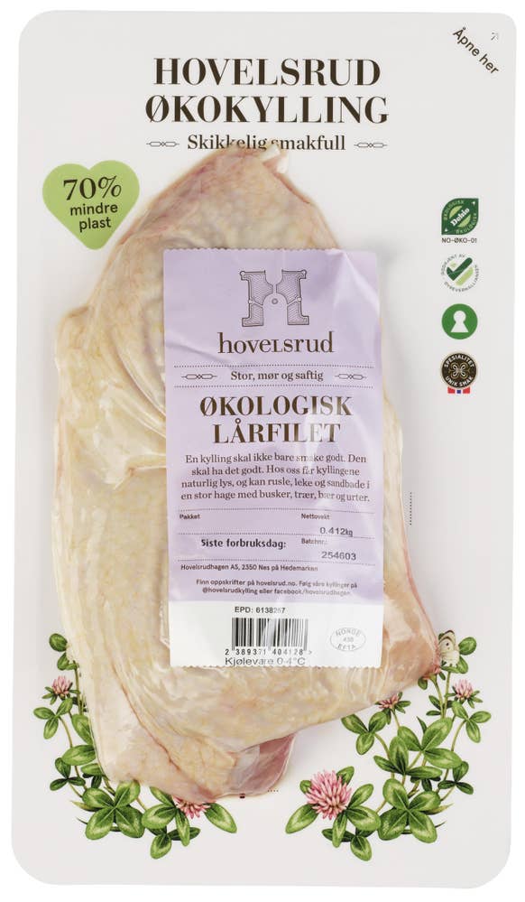Hovelsrud Økologisk lårfilet av kylling
