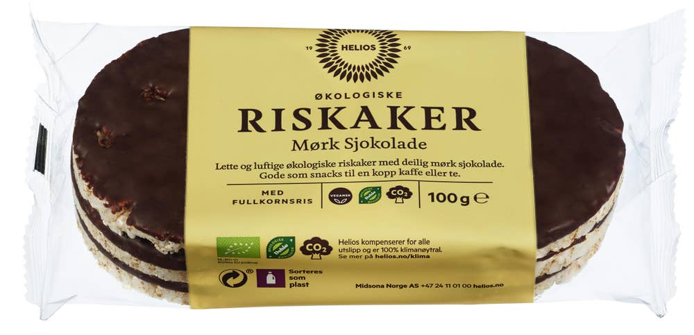 Økologisk riskaker med mørk sjokolade Maks 10 per kunde, 100 g