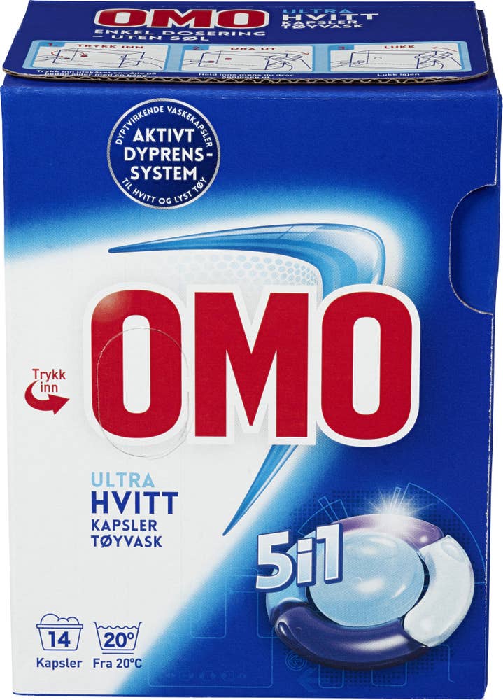 Omo ultra hvitt 5i1 14 stk