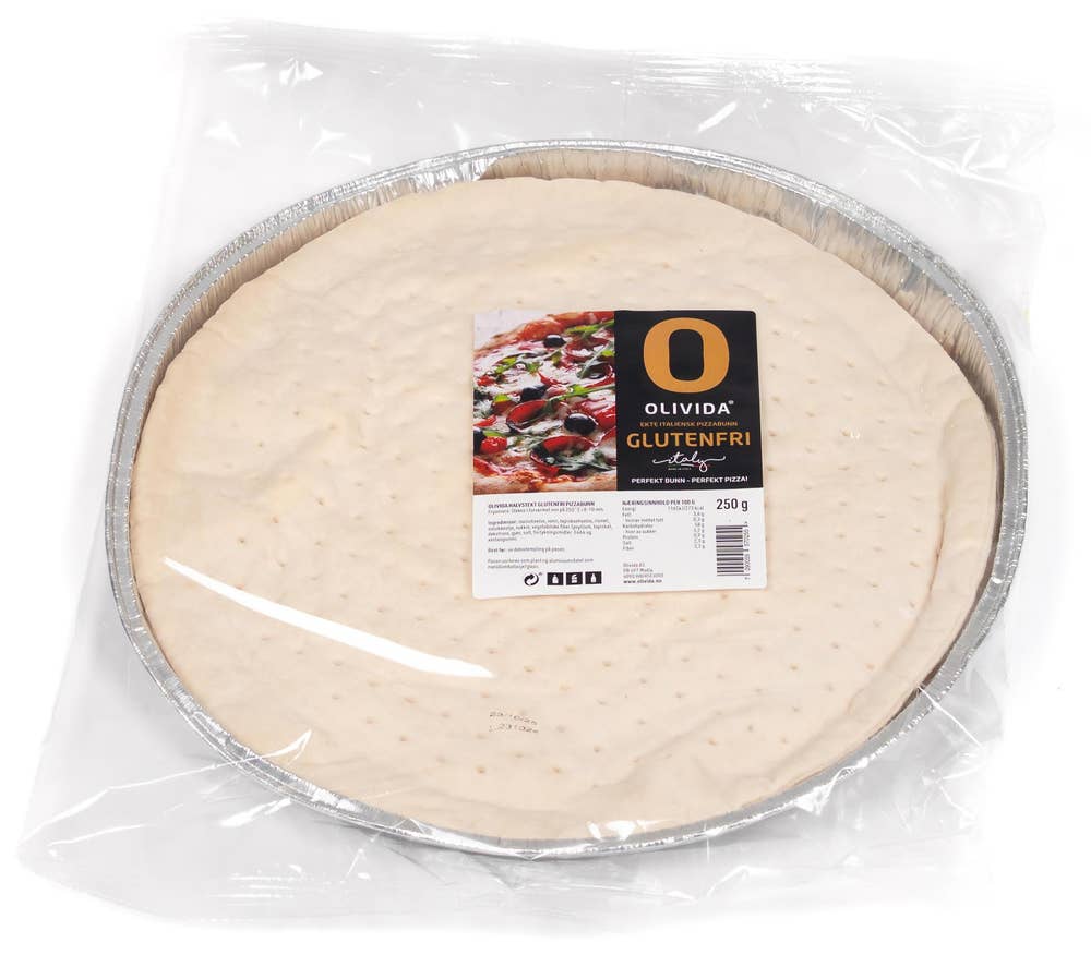 Olivida Frossen italiensk pizzabunn Glutenfri