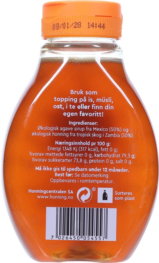 Honningcentralen Økologisk topping med agave og honning