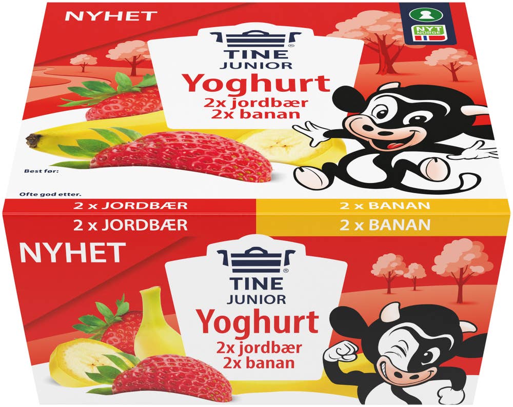 TINE Junior yoghurt Jordbær og banan