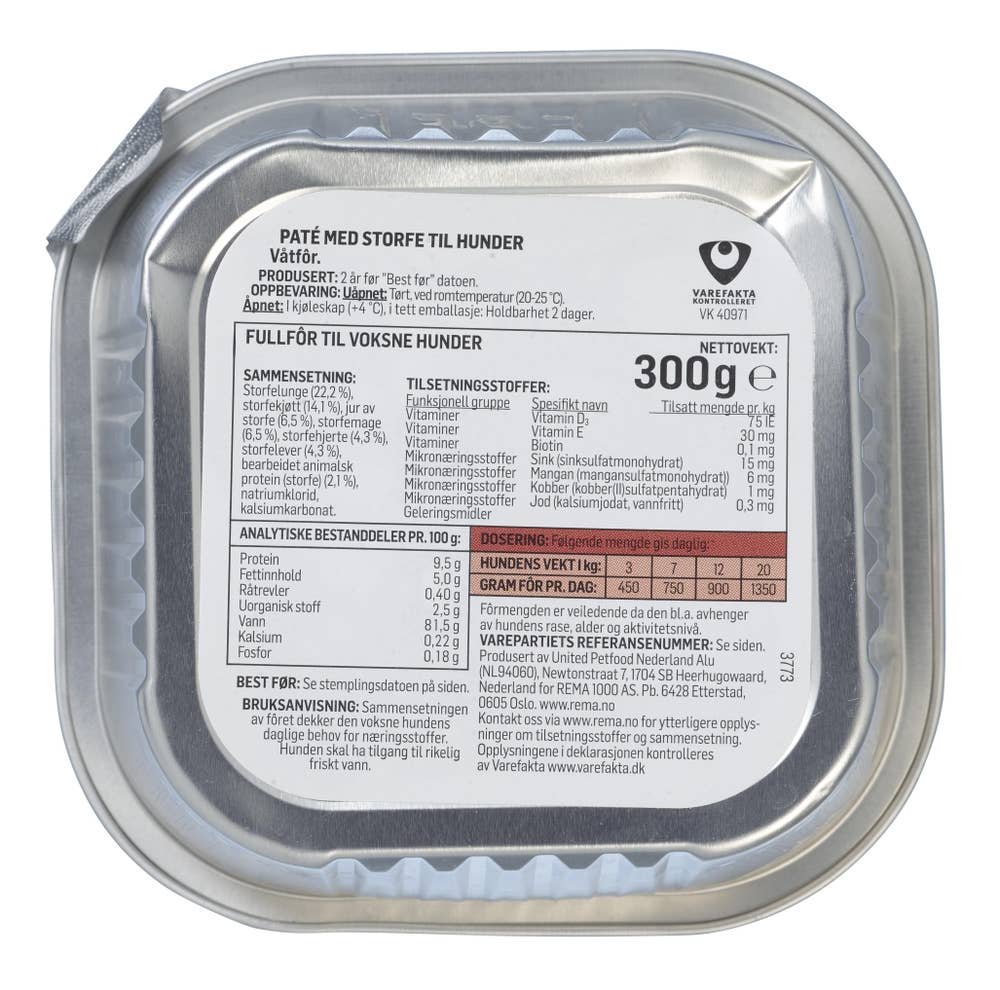 Vetivo Hundepaté med storfe