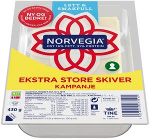 TINE Norvegia Lett & Smakfull skivet Ekstra store skiver, Partivare