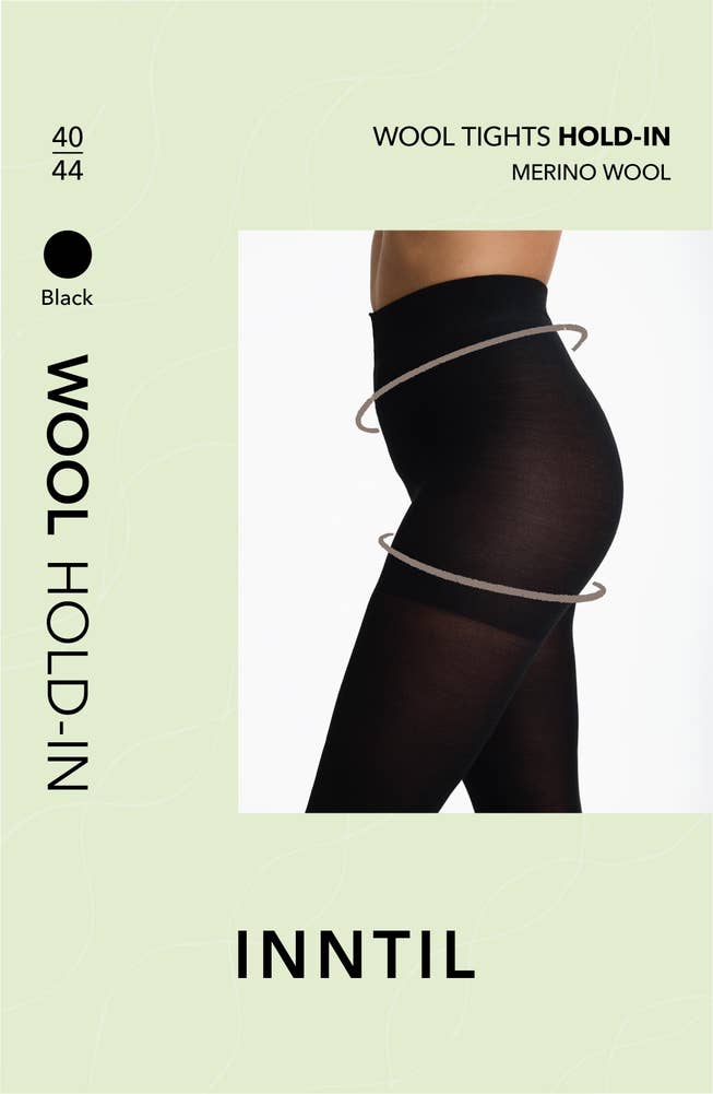 Inntil Ullstrømpebukse Hold-in Sort, str 40-44