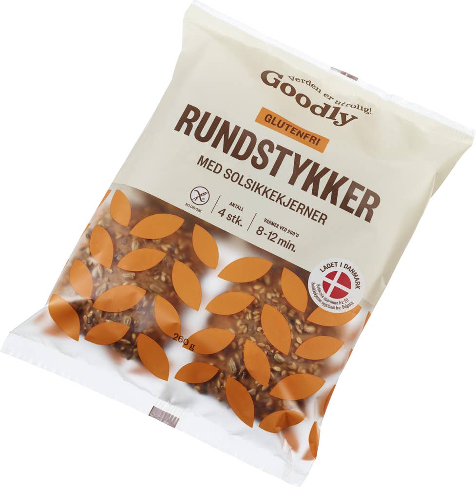 R Goodly Mørke Rundstykker M/frø Glutenfri 4x65g