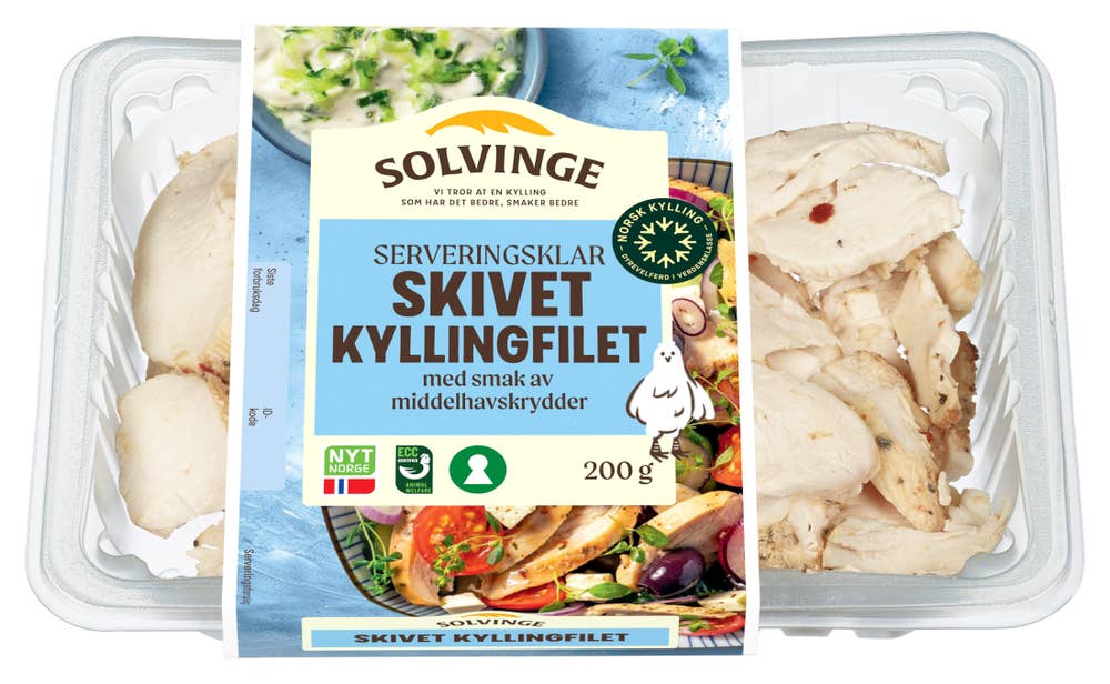 Skivet kyllingfilet med smak av middelhavskrydder, 200 g