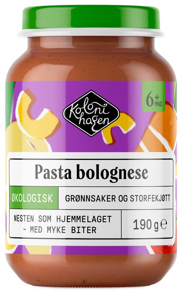 Kolonihagen Pasta bolognese Fra 6 mnd