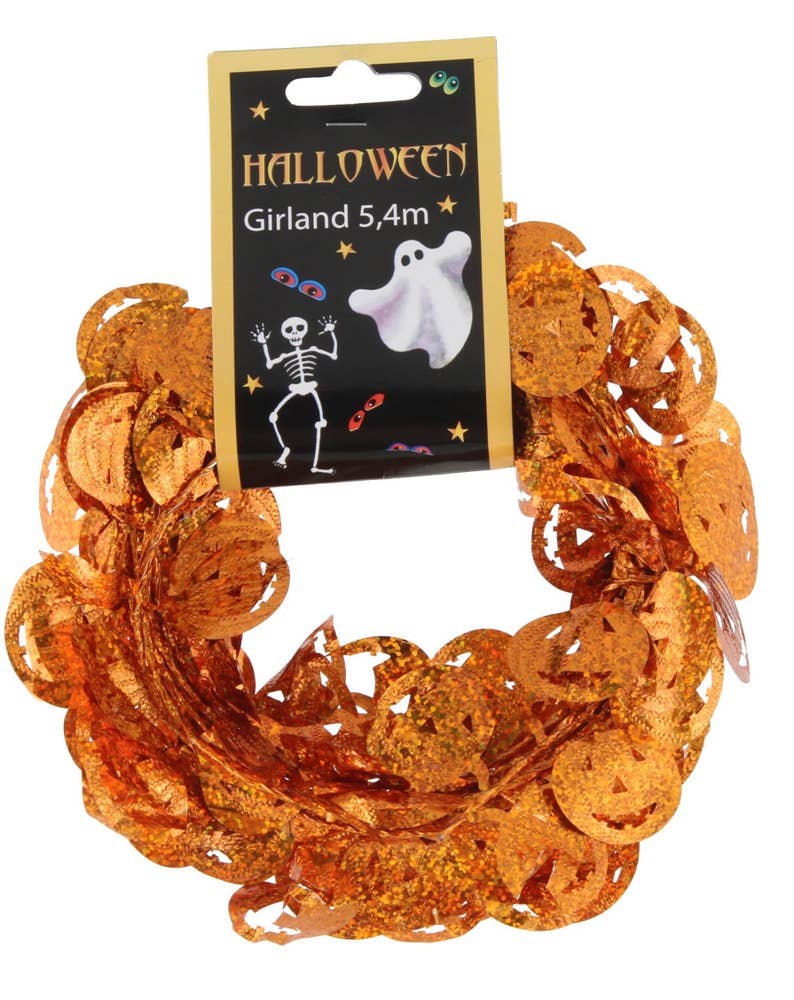 Festive Halloween-girland med gresskar Lengde 5,4 m