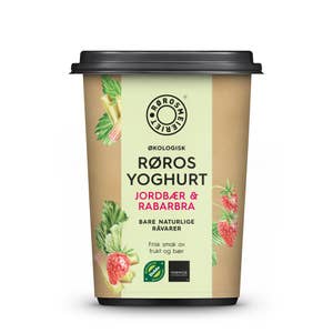 Rørosmeieriet Økologisk Rørosyoghurt Jordbær og rabarbra