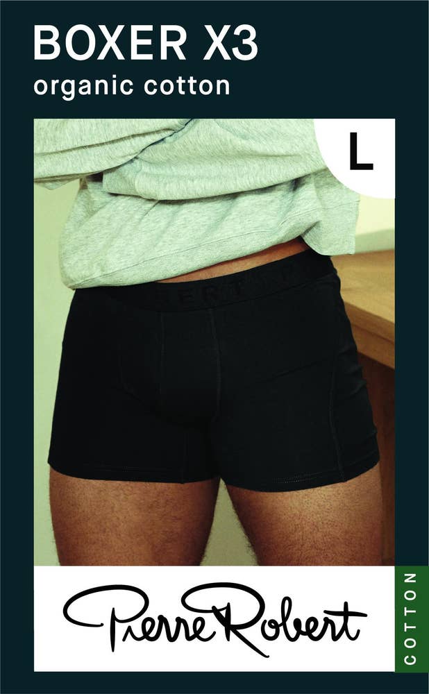 Pierre-Robert¤PR Boxer i bomull, Herre Sort, str. L