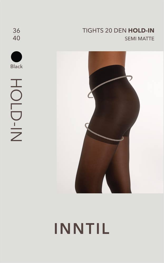 Inntil Strømpebukse Hold-In 20 DEN Sort, str. 36-40, semi-matt