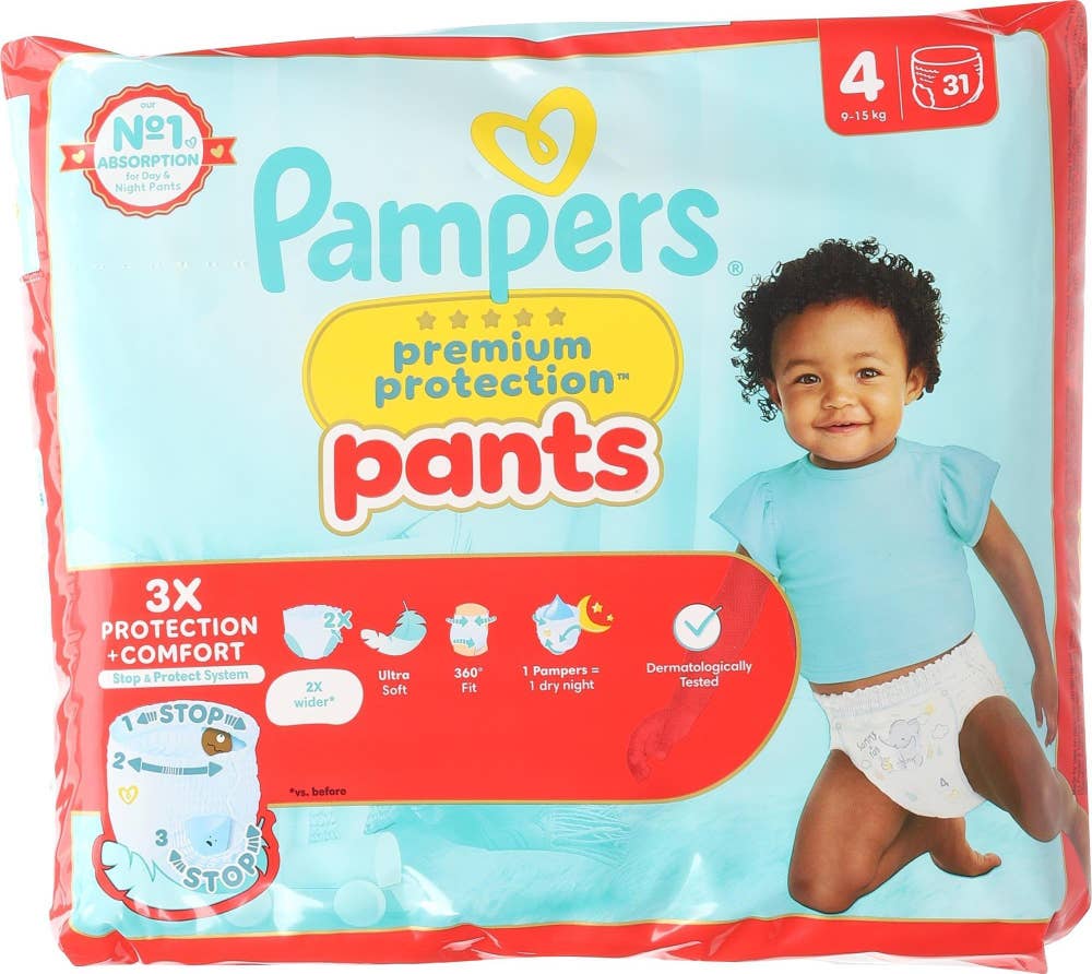 Pampers Buksebleie Premium protection Str. 4, 9-15 kg