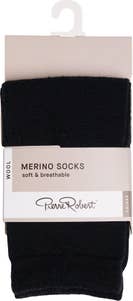 Pierre-Robert¤PR Sokker tynn merino Sort, Str. 41-45