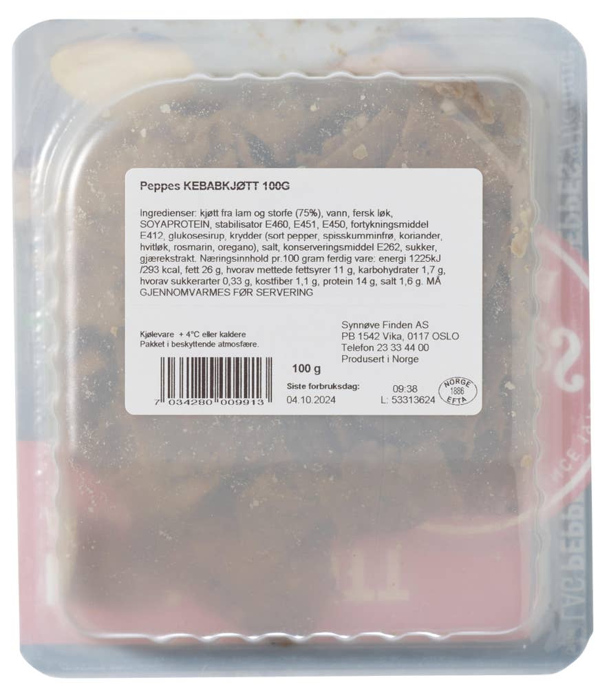 Peppes Pizza Kebabkjøtt
