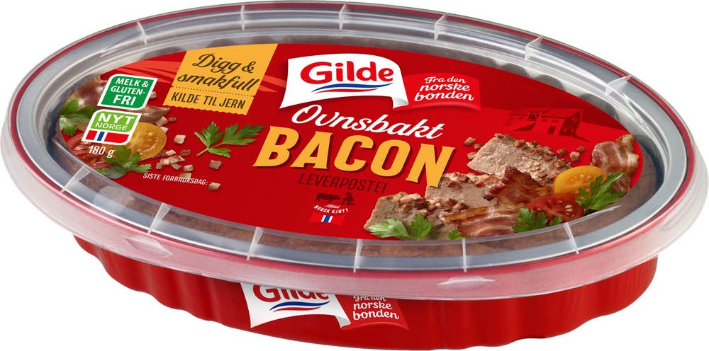 Gilde Ovnsbakt leverpostei Med Bacon