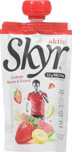 Q SKYR® Aktiv jordbær, banan og guava Porsjonspose