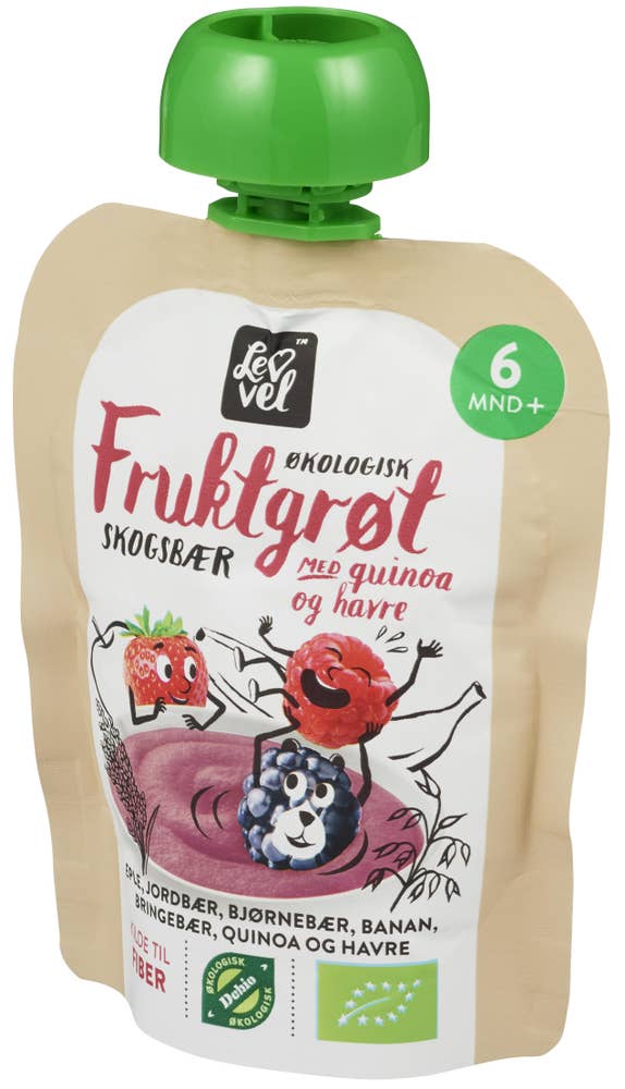 R Fruktgrøt med Skogsbær Fra 6 mnd, Økologisk