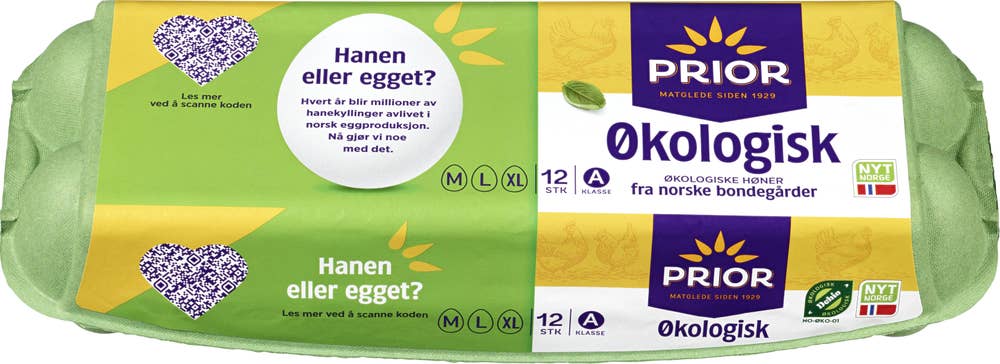 Prior Økologiske egg Str M/XL