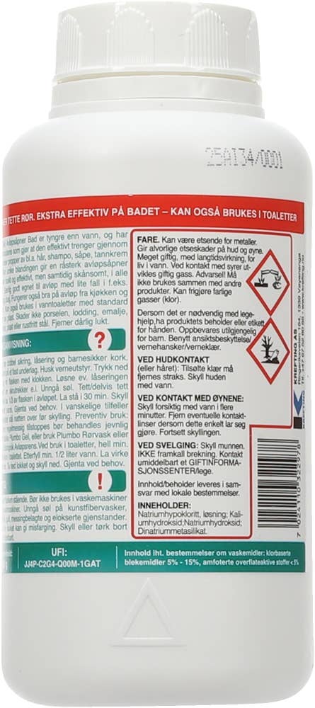Plumbo Avløpsåpner bad Heavy gel, 3 doser