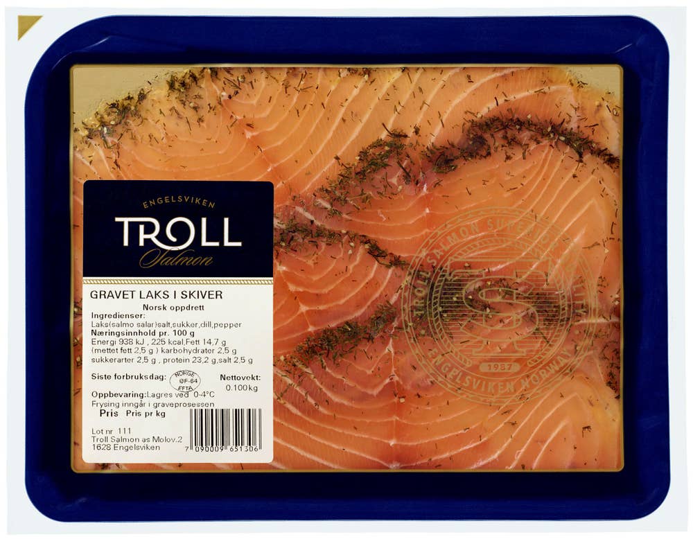 Troll Gravet Laks i Skiver