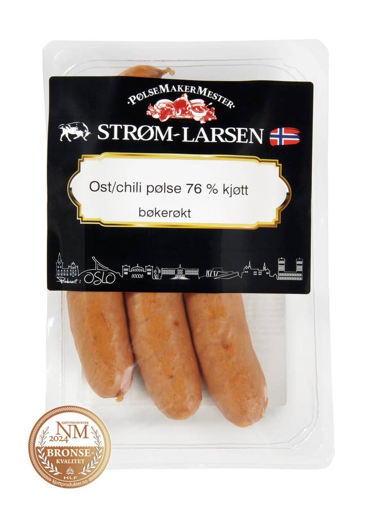 Strøm-Larsen AS Ostepølser med chili Norgesmester 2020