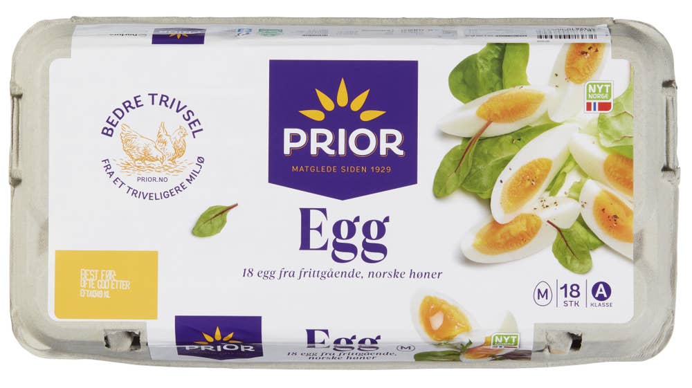Prior Egg fra frittgående høner Str M