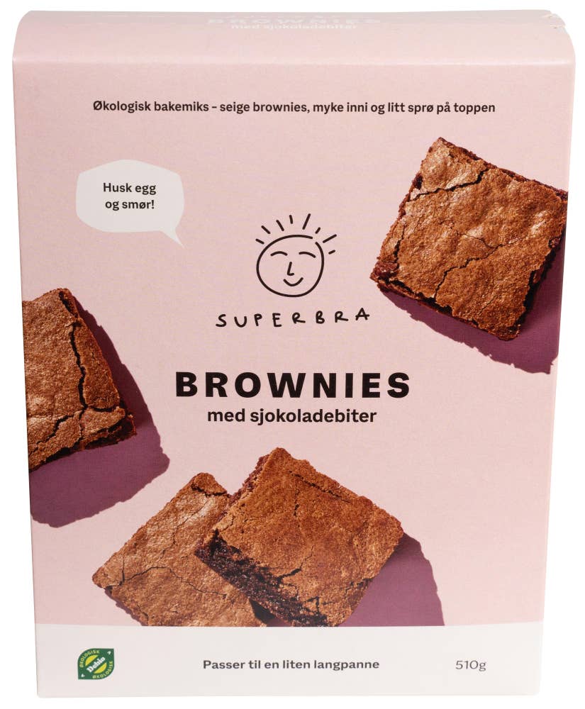 Superbra Brownies bakemiks med sjokoladebiter