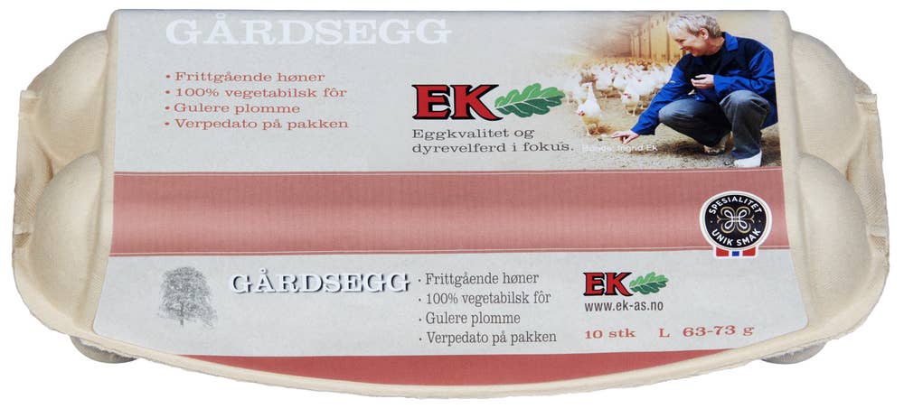 Ek Store egg fra frittgående høner Str L