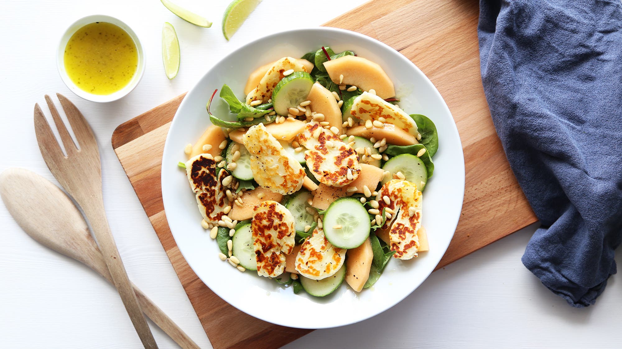 Halloumisalat med melon