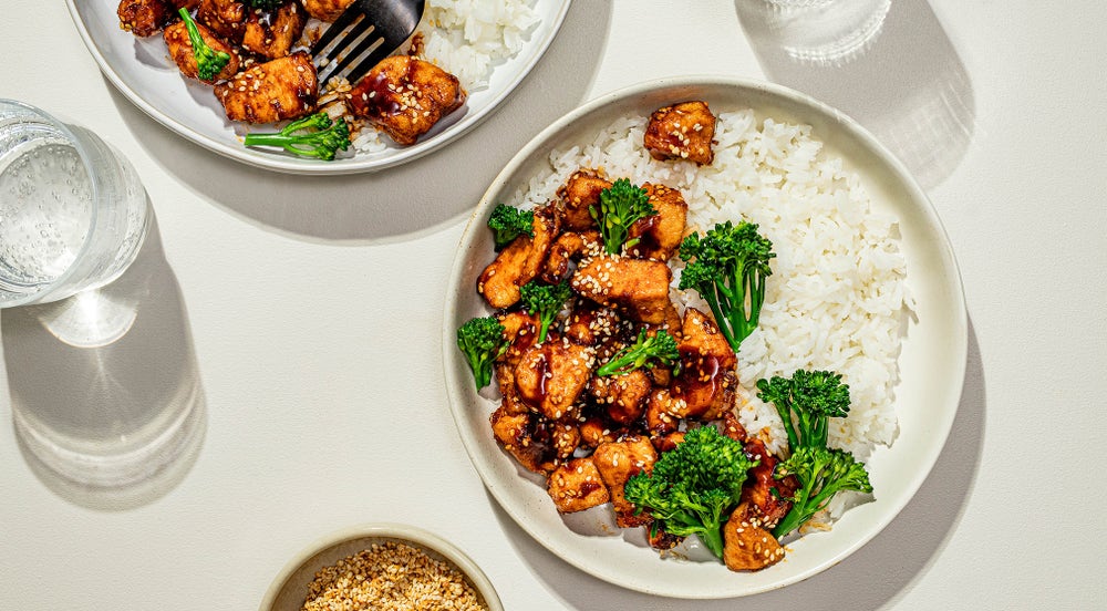 Sesamkylling med ris og brokkolini