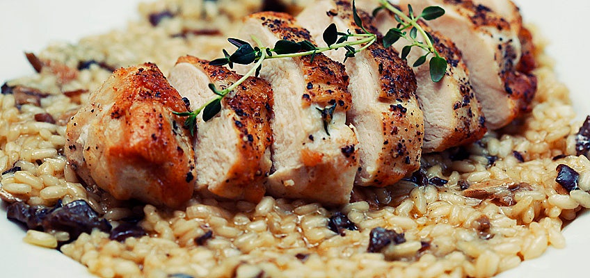 Risotto med sopp og kyllingbryst